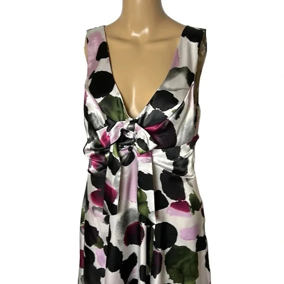 VTG Citrine,women halter dress 6. Made in Canada! Multicolor,ruching,bow,Flare - Picture 2 of 15